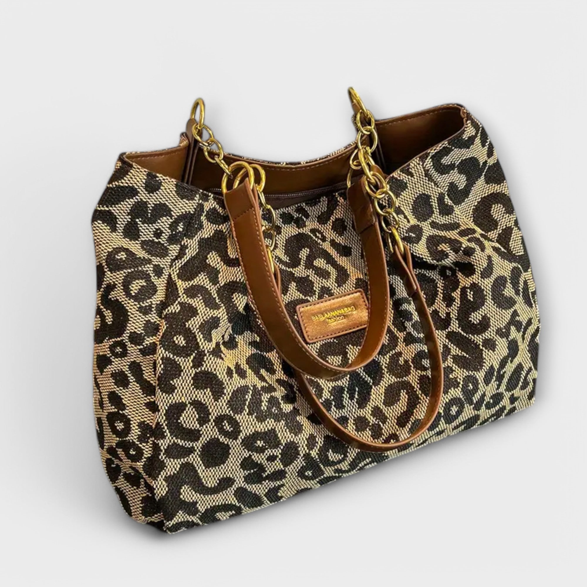 Elara - Leopardprint Canvas-Taske